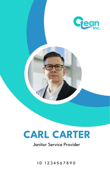 Free Janitorial Services Provider ID Card Template to Edit Online