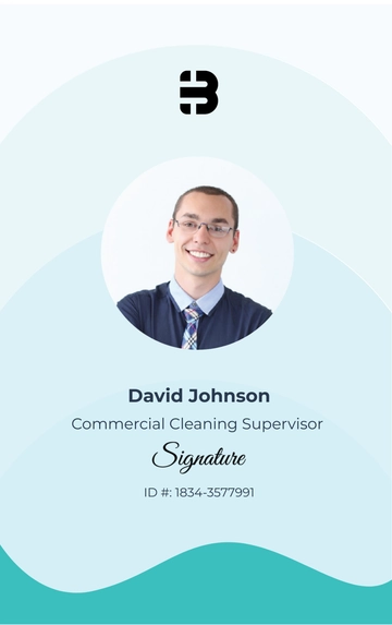 Free Commercial Cleaning Supervisor ID Card Template to Edit Online