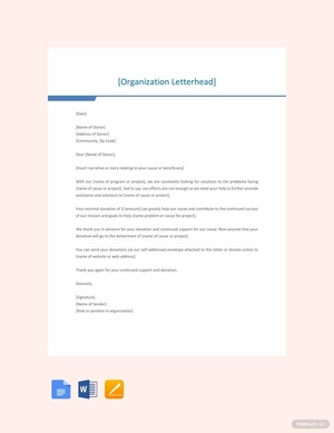 Fundraising Letter Template Fundraising Letter Template