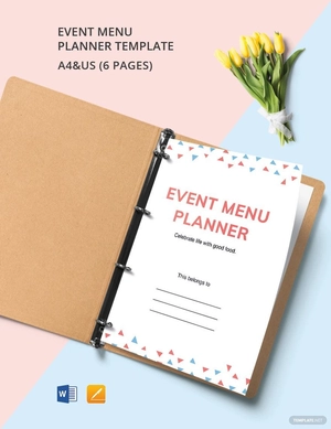 Event Menu Planner Template