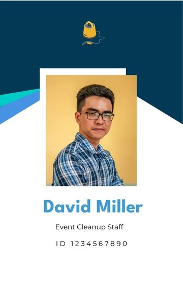 Free Event Cleanup Staff ID Card Template to Edit Online