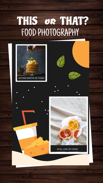 Free Food Photography This or That Instagram Story Template to Edit Online