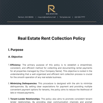 Free Real Estate Rent Collection Policy Template to Edit Online
