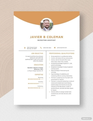 Recruiting Assistant Resume