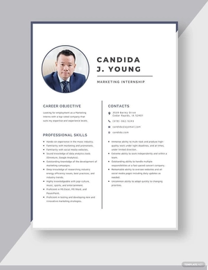 Marketing Internship Resume
