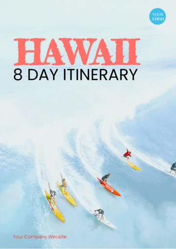 Free 8 Day Hawaii Itinerary Template to Edit Online