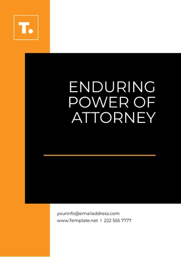 Free Enduring Power of Attorney Template to Edit Online