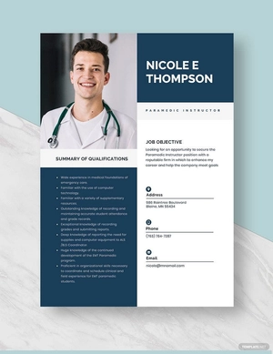 Paramedic Instructor Resume