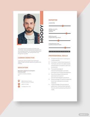 Health Care Technician Resume