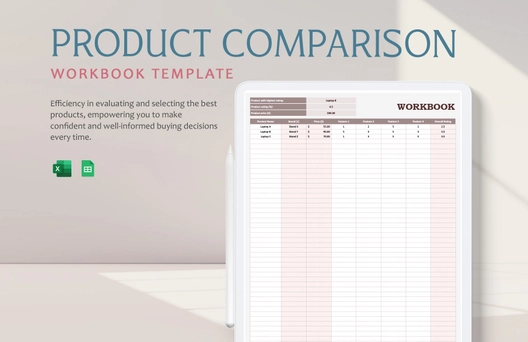 Product Comparison Workbook Template
