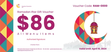 Free Ramadan Event Gift Voucher Template to Edit Online