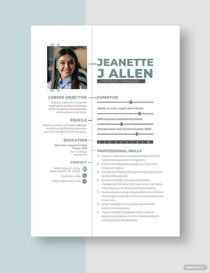 Property Manager Resume