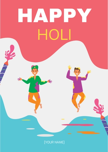 Free Happy Holi Wishes GIF Template to Edit Online