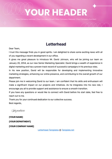 Free Letterhead Template to Edit Online