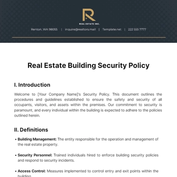 Free Real Estate Building Security Policy Template to Edit Online