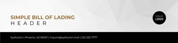 Free Simple Bill of Lading Header Template to Edit Online