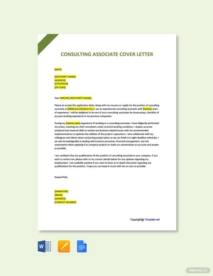 Consulting Associate Cover Letter Template
