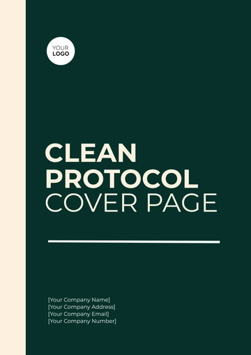 Free Clean Protocol Cover Page Template to Edit Online