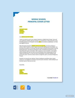 Middle School Principal Cover Letter