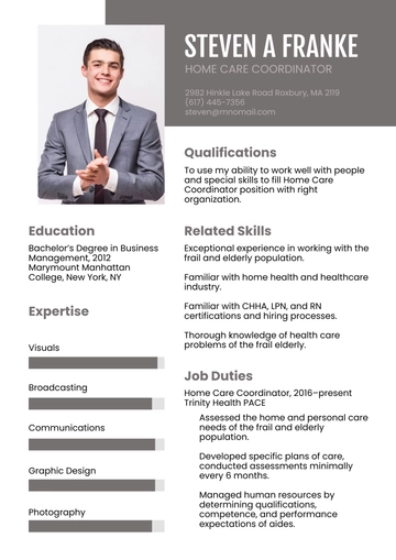 Free Home Care Coordinator Resume to Edit Online