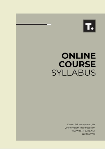 Free Online Course Syllabus Outline Template to Edit Online