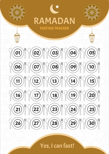 Free Ramadan Fasting Tracker for Kids Template to Edit Online