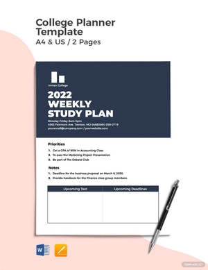 College Planner Template