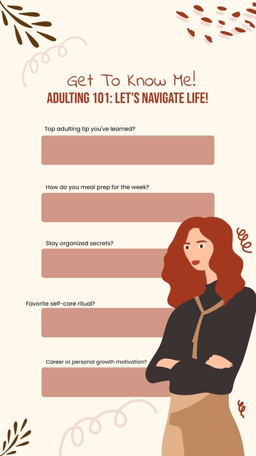 Free Get to Know Me Adults Activities Story Template to Edit Online