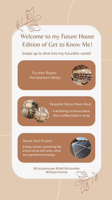 Free Get to Know Me Future House Edition IG Story Template to Edit Online
