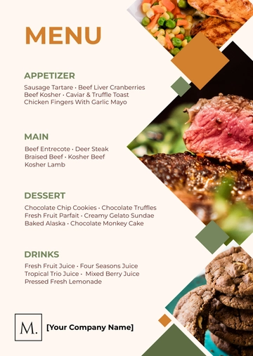 Free Menu Template to Edit Online
