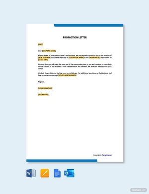 Promotion Letter Format Template