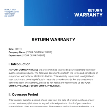 Free Return Warranty Template to Edit Online