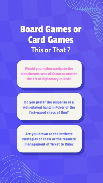 Free Board Games or Card Games This or That Story Template to Edit Online