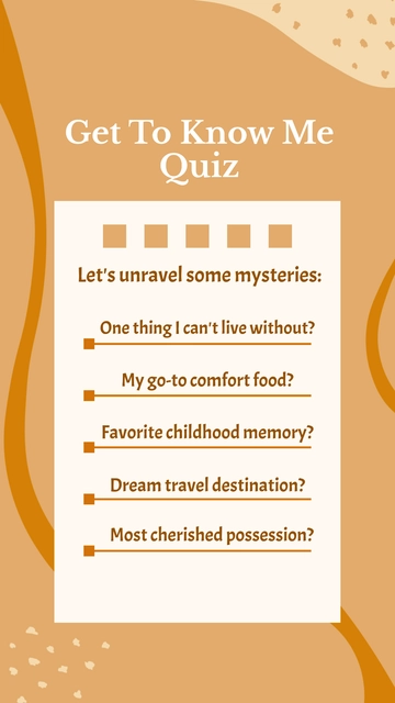 Free Get to Know Me Quiz on Instagram Post Template to Edit Online
