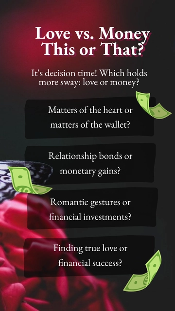 Free Love or Money This or That Instagram Post Template to Edit Online