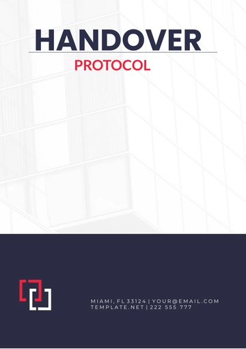 Free Handover Protocol Template to Edit Online