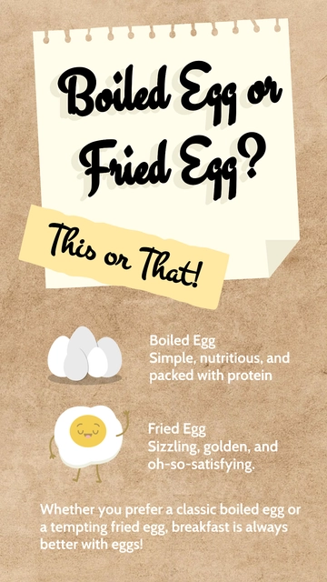 Free Boiled Egg or Fried Egg This or That Story Template to Edit Online