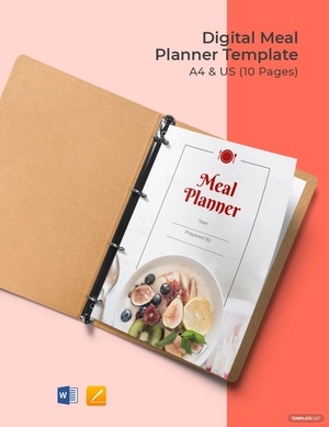 Digital Meal Planner Template