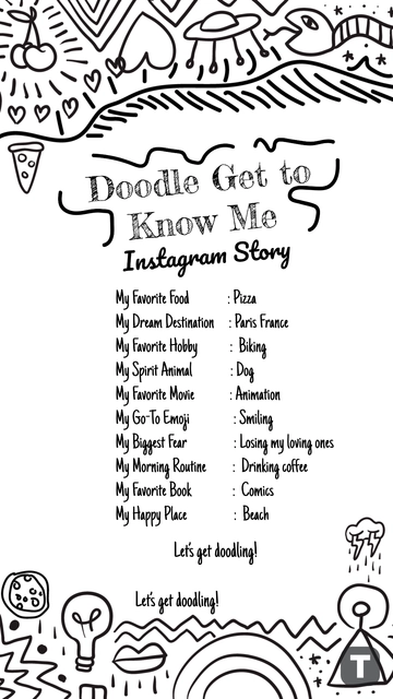 Free Doodle Get to Know Me Instagram Story to Edit Online