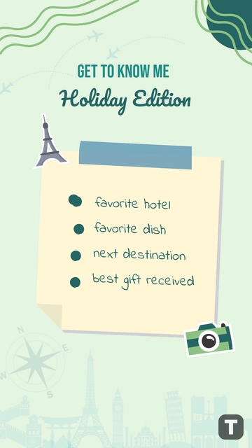 Free Get to Know Me Holiday Edition Instagram Story Template to Edit Online