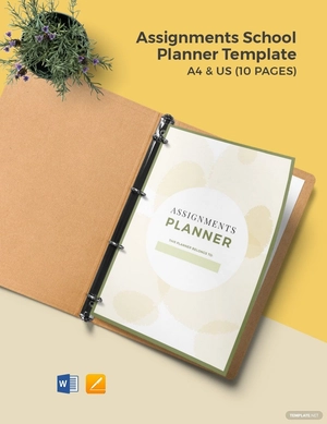 Assignments School Planner Template