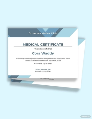 Medical Certificate for Student Template