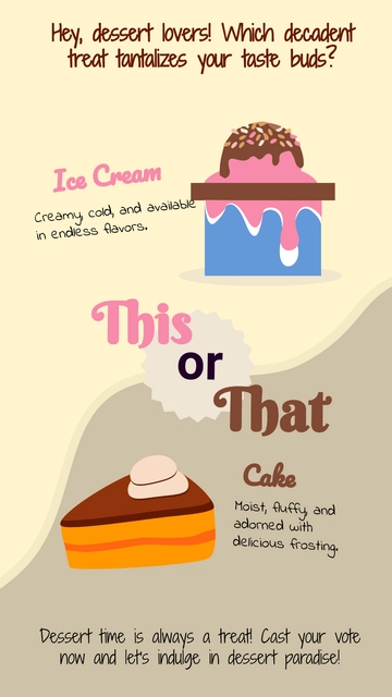 Free Ice Cream or Cake This or That Instagram Story Template to Edit Online