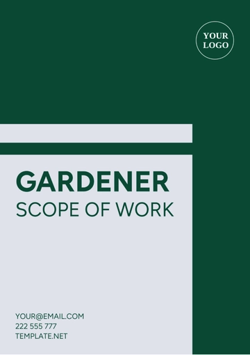 Free Gardener Scope of Work Template to Edit Online