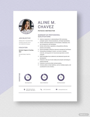 Physics Instructor Resume