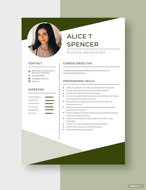 Pilates Instructor Resume