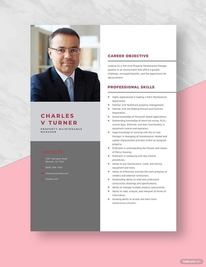 Property Maintenance Manager Resume