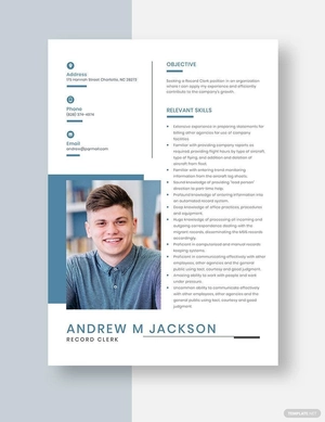 Record Clerk Resume