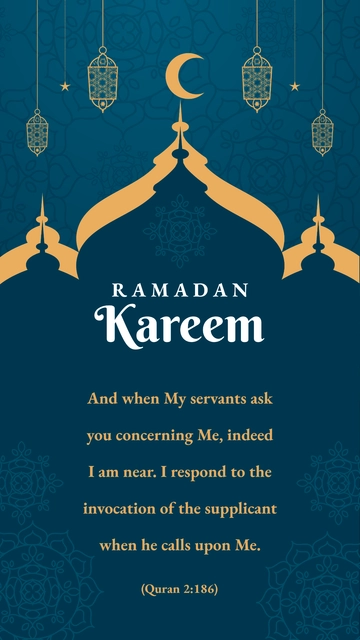 Free 3D Quotes Ramadan Kareem Mobile Video Template to Edit Online
