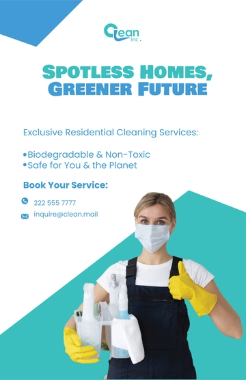 Free Residential Cleaning Services Package Poster Template to Edit Online